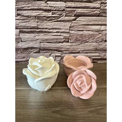 Ανοιγόμενο πορσελάνινο τριαντάφυλλο με δυνατότητα τοποθέτησης κεριού σόγιας