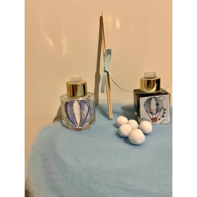 Χειροποίητη μπομπονιέρα αρωματικό χώρου βάπτισης | Αερόστατο – V by V