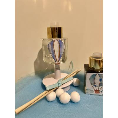 Χειροποίητη μπομπονιέρα αρωματικό χώρου βάπτισης | Αερόστατο – V by V