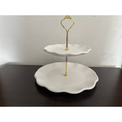 Πιατέλα με δύο επίπεδα, χειροποίητη, ιδανική για σερβίρισμα, διακόσμηση και στολισμό μπουφέ γάμου ή βάφτισης