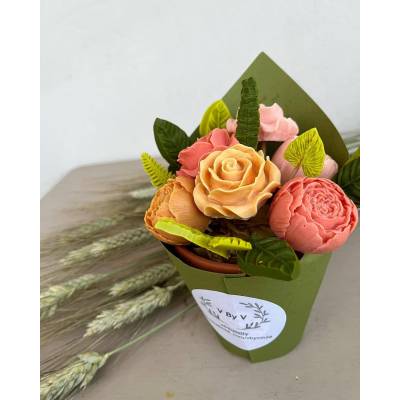 Χειροποίητα Σαπούνια σε Σχήμα Λουλουδιών σε Γλαστράκι