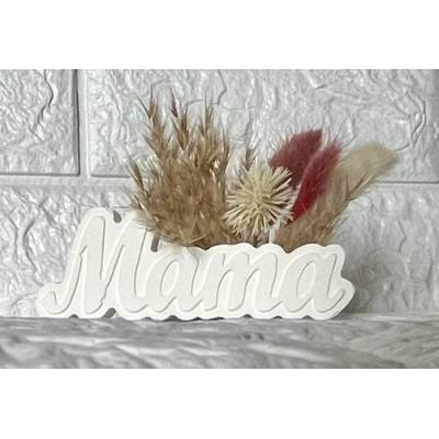 Χειροποίητο διακοσμητικό Mama από σκόνη πορσελάνης με αποξηραμένα άνθη