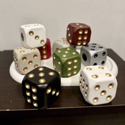 Διακοσμητικό ζάρι | Χειροποίητο από σκόνη πορσελάνης – V by V