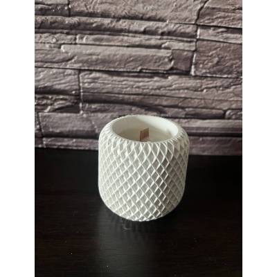 Χειροποίητο βαζάκι με ανάγλυφη υφή για κερί ή φυτό