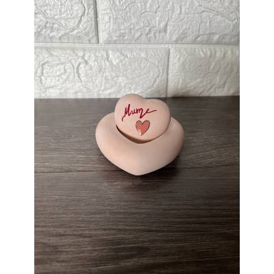 Χειροποίητο Διακοσμητικό Διπλή Καρδιά από Σκόνη Πορσελάνης