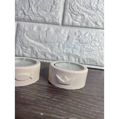 Μπομπονιέρα Κηροπήγιο με Επιλογή Σχεδίου | Χειροποίητη από Σκόνη Πορσελάνης