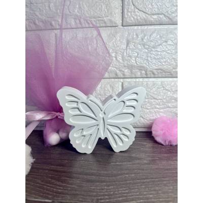 Μπομπονιέρα βάπτισης πεταλούδα από σκόνη πορσελάνης