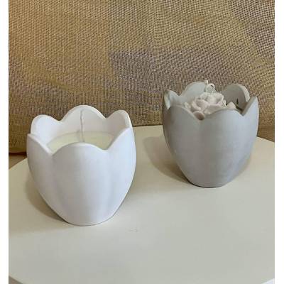 Χειροποίητο Βαζάκι Λουλούδι από Σκόνη Πορσελάνης | Διακοσμητικό ή Κερί Σόγιας Χειροποίητο Βαζάκι Λουλούδι από Σκόνη Πορσελάνης | Διακοσμητικό ή Κερί Σόγιας