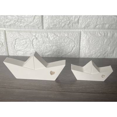Διακοσμητικό Καραβάκι από Ρητίνη Πορσελάνης – Minimal Χειροποίητο